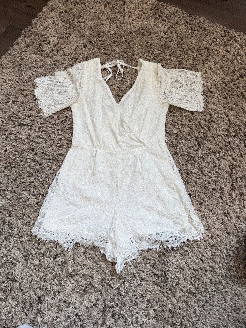 White Lace One-Piece Romper